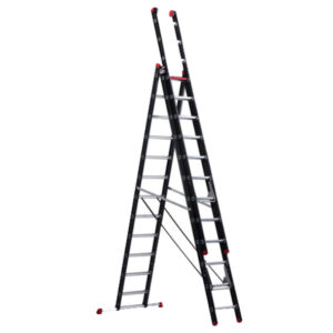 Trīsdaļīgas, saliekamas 9-metrīgas alumīnija kāpnes KlimKeur